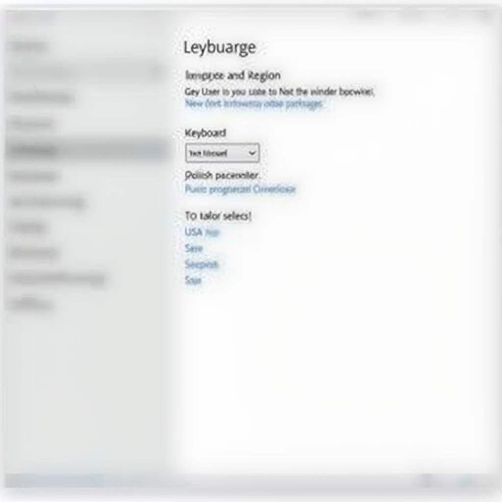 Zrzut ekranu z ustawień języka w Windows 11 pokazujący panel 'Język i region', z otwartym menu ustawień klawiatury. Widoczne opcje wyboru układu 'Polski (programisty)' i 'US'. Kadr systemowy, bez ludzi i napisów zewnętrznych.