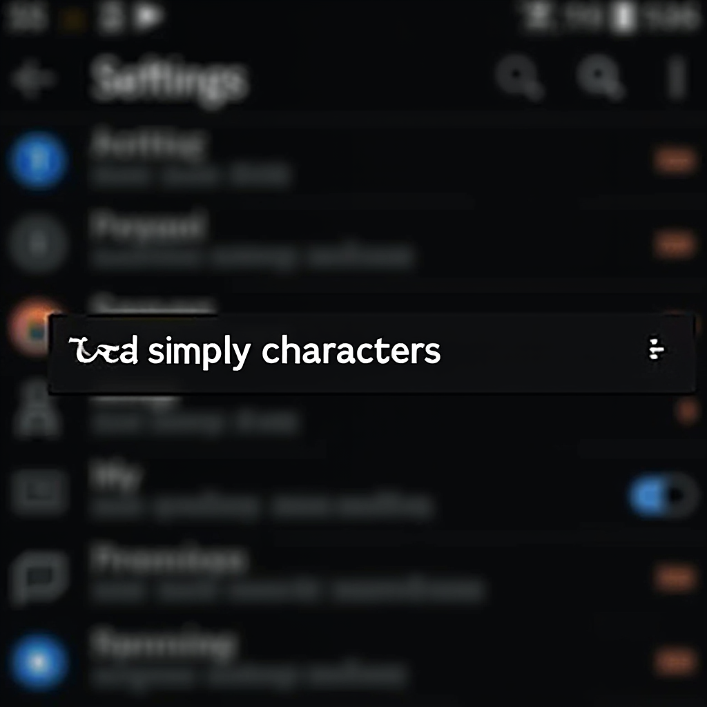 ekran ustawień aplikacji SMS na smartfonie Motorola, zaznaczona opcja 'Używaj prostych znaków', czarne tło systemowe, ekran ujęty z delikatnym nachyleniem od góry