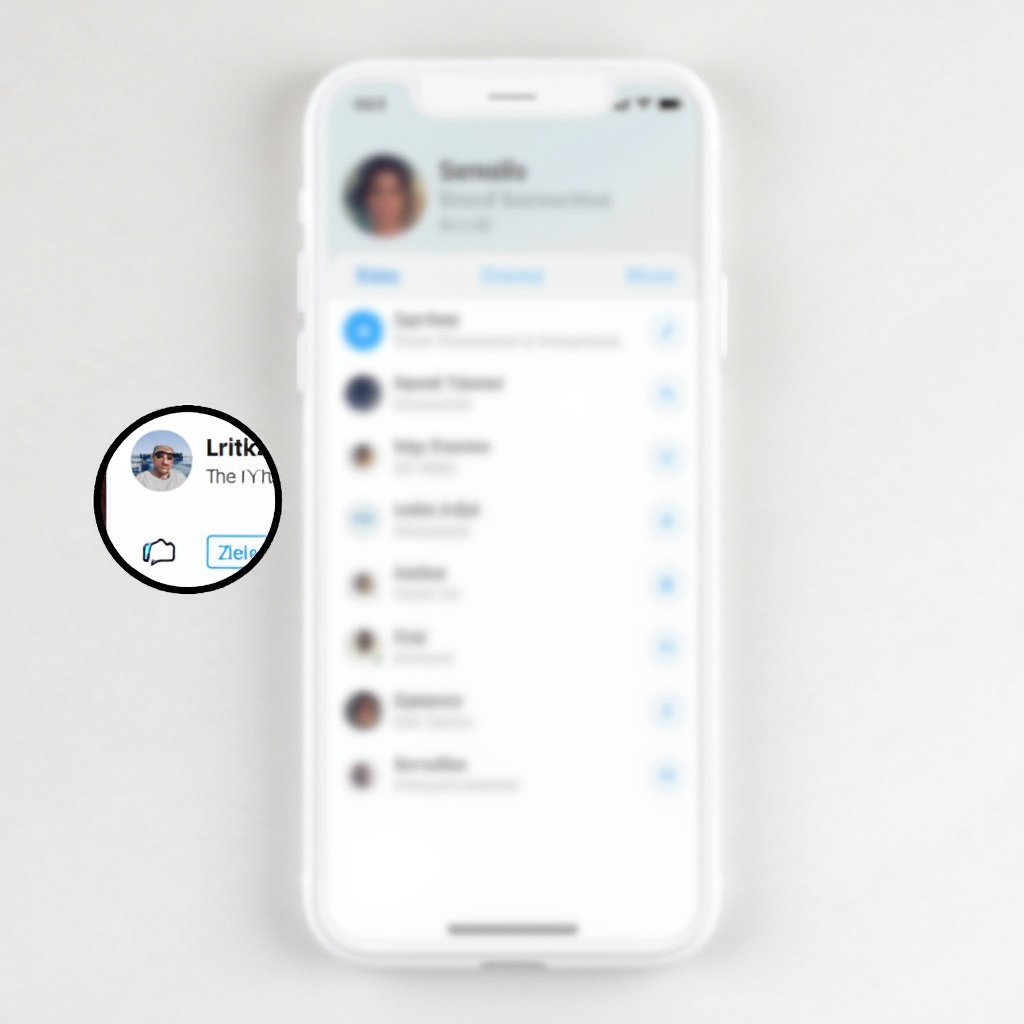 Zrzut ekranu aplikacji Messenger pokazujący listę kont dodanych do aplikacji, jedno z kont przeciągnięte w lewo z widoczną opcją 'Usuń', ujęcie z góry, neutralne tło