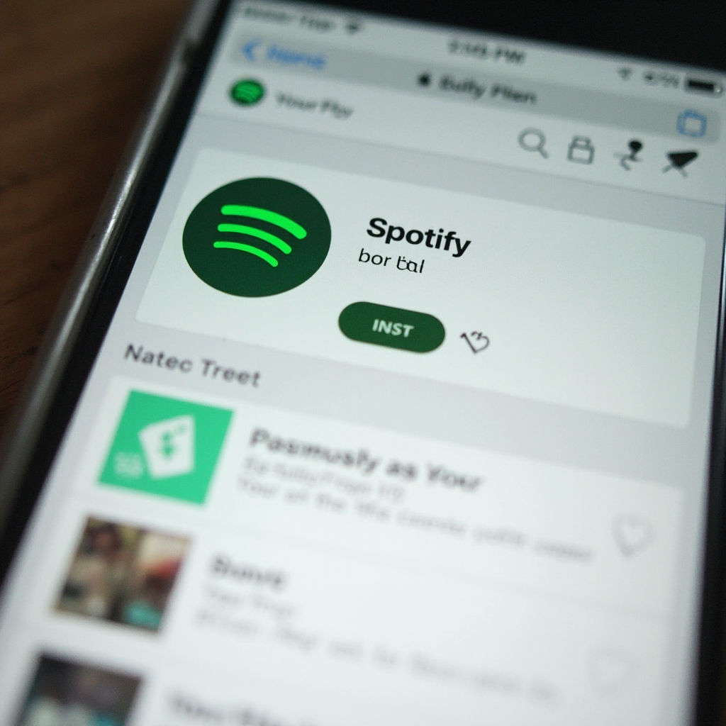 ekran profilu Spotify z widoczną zakładką 'Twój plan' i opcją zmiany subskrypcji, widoczny pasek adresu w przeglądarce mobilnej, prosty i klarowny interfejs